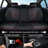 image:imageCoverado Car Seat Covers Front Seats Nappa Leather Seat Covers Waterproof Car Seat Protectors Universal Fit for Most Cars SUV TrucksBlackRed Line
