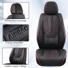 image:imageCoverado Car Seat Covers Front Seats Nappa Leather Seat Covers Waterproof Car Seat Protectors Universal Fit for Most Cars SUV TrucksBlackRed Line