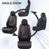 image:imageCoverado Car Seat Covers Front Seats Nappa Leather Seat Covers Waterproof Car Seat Protectors Universal Fit for Most Cars SUV TrucksBlackRed Line