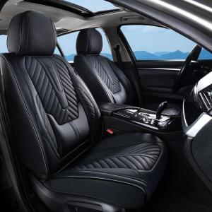 image:imageCoverado Car Seat Covers Front Seats Nappa Leather Seat Covers Waterproof Car Seat Protectors Universal Fit for Most Cars SUV TrucksBlackBlack