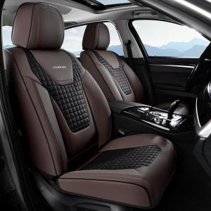 image:imageCoverado Car Seat Covers Front Seats Nappa Leather Seat Covers Waterproof Car Seat Protectors Universal Fit for Most Cars SUV TrucksBlackCoffee Pro