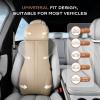 image:imageCoverado Beige Lumbar Support and Headrest Pillow for Car Integrated Design Ergonomic Memory Foam Car Back Support Car Seat Driving Soft Leather Breathable Neck Back Support for Waist Pain Relief