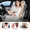 image:imageCoverado Beige Lumbar Support and Headrest Pillow for Car Integrated Design Ergonomic Memory Foam Car Back Support Car Seat Driving Soft Leather Breathable Neck Back Support for Waist Pain Relief