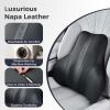 image:imageCoverado Car Headrest Pillow Ergonomic Memory Foam Car Neck Pillow for Driving Seat with Adjustable Strap Soft PU Leather Breathable Removable Cover Neck Support for Neck Pain ReliefBlack