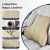 image:imageCoverado Car Headrest Pillow Ergonomic Memory Foam Car Neck Pillow for Driving Seat with Adjustable Strap Soft PU Leather Breathable Removable Cover Neck Support for Neck Pain ReliefBeigenew