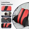 image:imageCoverado Car Headrest Pillow Ergonomic Memory Foam Car Neck Pillow for Driving Seat with Adjustable Strap Soft PU Leather Breathable Removable Cover Neck Support for Neck Pain ReliefBlackred