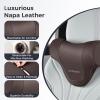 image:imageCoverado Car Headrest Pillow Ergonomic Memory Foam Car Neck Pillow for Driving Seat with Adjustable Strap Soft PU Leather Breathable Removable Cover Neck Support for Neck Pain ReliefCoffee