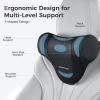 image:imageCoverado Car Headrest Pillow Ergonomic Memory Foam Car Neck Pillow for Driving Seat with Adjustable Strap Soft PU Leather Breathable Removable Cover Neck Support for Neck Pain ReliefBlack