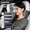 image:imageCoverado Car Headrest Pillow Ergonomic Memory Foam Car Neck Pillow for Driving Seat with Adjustable Strap Soft PU Leather Breathable Removable Cover Neck Support for Neck Pain ReliefBlackgray