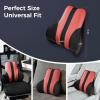 image:imageCoverado Car Headrest Pillow Ergonomic Memory Foam Car Neck Pillow for Driving Seat with Adjustable Strap Soft PU Leather Breathable Removable Cover Neck Support for Neck Pain ReliefBlackred
