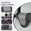 image:imageCoverado Car Headrest Pillow Ergonomic Memory Foam Car Neck Pillow for Driving Seat with Adjustable Strap Soft PU Leather Breathable Removable Cover Neck Support for Neck Pain ReliefBlackgray