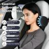 image:imageCoverado Car Headrest Pillow Ergonomic Memory Foam Car Neck Pillow for Driving Seat with Adjustable Strap Soft PU Leather Breathable Removable Cover Neck Support for Neck Pain ReliefBlack