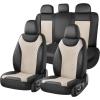 image:imageCoverado Car Seat Covers Full Set Leather Seat Covers for Cars Waterproof Car Seat Protectors Front and Back Seat Covers Car Seat Cushions Universal Fit for Most Sedans SUV Trucks Black amp BeigeBlackBeige