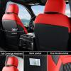 image:imageCoverado Chevy Chevrolet Silverado GMC Sierra Seat Covers Full Set Custom Fit for 20142018 1500 20152019 2500HD 3500HD Crew Double Extended Cab Truck Waterproof Leather Car Seat Covers GrayRed