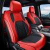 image:imageCoverado Chevy Chevrolet Silverado GMC Sierra Seat Covers Full Set Custom Fit for 20142018 1500 20152019 2500HD 3500HD Crew Double Extended Cab Truck Waterproof Leather Car Seat Covers GrayRed