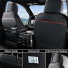image:imageCoverado Chevy Chevrolet Silverado GMC Sierra Seat Covers Full Set Custom Fit for 20142018 1500 20152019 2500HD 3500HD Crew Double Extended Cab Truck Waterproof Leather Car Seat Covers GrayRed Line