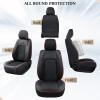 image:imageCoverado Chevy Chevrolet Silverado GMC Sierra Seat Covers Full Set Custom Fit for 20142018 1500 20152019 2500HD 3500HD Crew Double Extended Cab Truck Waterproof Leather Car Seat Covers GrayRed Line
