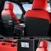 image:imageCoverado Chevy Chevrolet Silverado GMC Sierra Seat Covers Full Set Custom Fit for 20142018 1500 20152019 2500HD 3500HD Crew Double Extended Cab Truck Waterproof Leather Car Seat Covers GrayRed
