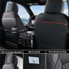 image:imageCoverado Chevy Chevrolet Silverado GMC Sierra Seat Covers Full Set Custom Fit for 20142018 1500 20152019 2500HD 3500HD Crew Double Extended Cab Truck Waterproof Leather Car Seat Covers GrayRed Line