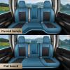 image:imageCoverado Chevy Chevrolet Silverado GMC Sierra Seat Covers Full Set Custom Fit for 20142018 1500 20152019 2500HD 3500HD Crew Double Extended Cab Truck Waterproof Leather Car Seat Covers GrayBlue