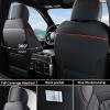 image:imageCoverado Chevy Chevrolet Silverado GMC Sierra Seat Covers Full Set Custom Fit for 20142018 1500 20152019 2500HD 3500HD Crew Double Extended Cab Truck Waterproof Leather Car Seat Covers GrayRed Line