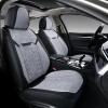 image:imageCoverado Front Seat Covers Waterproof Black Seat Covers for Cars with LeatherampVelvet Car Seat Protector Car Accessories Universal Fit for Most VehiclesBlackGrayFullSet