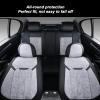 image:imageCoverado Front Seat Covers Waterproof Black Seat Covers for Cars with LeatherampVelvet Car Seat Protector Car Accessories Universal Fit for Most VehiclesBlackGrayFront