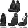 image:imageCoverado Front Seat Covers Waterproof Black Seat Covers for Cars with LeatherampVelvet Car Seat Protector Car Accessories Universal Fit for Most VehiclesBlackFullSet