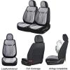 image:imageCoverado Front Seat Covers Waterproof Black Seat Covers for Cars with LeatherampVelvet Car Seat Protector Car Accessories Universal Fit for Most VehiclesBlackGrayFront
