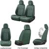image:imageCoverado Front Seat Covers Waterproof Black Seat Covers for Cars with LeatherampVelvet Car Seat Protector Car Accessories Universal Fit for Most VehiclesGreenFront