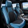 image:imageCoverado Chevy Chevrolet Silverado GMC Sierra Seat Covers Full Set Custom Fit for 20142018 1500 20152019 2500HD 3500HD Crew Double Extended Cab Truck Waterproof Leather Car Seat Covers GrayBlue