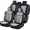 image:imageCoverado Front Seat Covers Waterproof Black Seat Covers for Cars with LeatherampVelvet Car Seat Protector Car Accessories Universal Fit for Most VehiclesBlackGrayFullSet