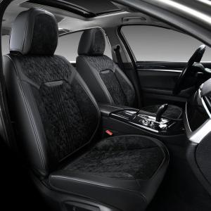 image:imageCoverado Front Seat Covers Waterproof Black Seat Covers for Cars with LeatherampVelvet Car Seat Protector Car Accessories Universal Fit for Most VehiclesBlackFront