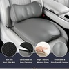 image:imageCoverado Seat Cushion and Lumbar Support Pillow for Driving Seat Neck Headrest Pillow with Adjustable Strap Soft and Breathable PU Leather High Density Memory Foam for Neck amp Lower Back Pain ReliefGraya