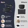 image:imageCoverado Seat Cushion and Lumbar Support Pillow for Driving Seat Neck Headrest Pillow with Adjustable Strap Soft and Breathable PU Leather High Density Memory Foam for Neck amp Lower Back Pain ReliefBlacka