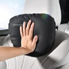 image:imageCoverado Seat Cushion and Lumbar Support Pillow for Driving Seat Neck Headrest Pillow with Adjustable Strap Soft and Breathable PU Leather High Density Memory Foam for Neck amp Lower Back Pain ReliefBlack