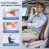 image:imageCoverado Seat Cushion and Lumbar Support Pillow for Driving Seat Neck Headrest Pillow with Adjustable Strap Soft and Breathable PU Leather High Density Memory Foam for Neck amp Lower Back Pain ReliefCoffee