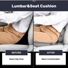 image:imageCoverado Seat Cushion and Lumbar Support Pillow for Driving Seat Neck Headrest Pillow with Adjustable Strap Soft and Breathable PU Leather High Density Memory Foam for Neck amp Lower Back Pain ReliefGraya