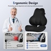image:imageCoverado Seat Cushion and Lumbar Support Pillow for Driving Seat Neck Headrest Pillow with Adjustable Strap Soft and Breathable PU Leather High Density Memory Foam for Neck amp Lower Back Pain ReliefBlack
