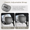 image:imageCoverado Seat Cushion and Lumbar Support Pillow for Driving Seat Neck Headrest Pillow with Adjustable Strap Soft and Breathable PU Leather High Density Memory Foam for Neck amp Lower Back Pain ReliefGray
