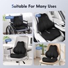 image:imageCoverado Seat Cushion and Lumbar Support Pillow for Driving Seat Neck Headrest Pillow with Adjustable Strap Soft and Breathable PU Leather High Density Memory Foam for Neck amp Lower Back Pain ReliefBlack