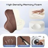 image:imageCoverado Seat Cushion and Lumbar Support Pillow for Driving Seat Neck Headrest Pillow with Adjustable Strap Soft and Breathable PU Leather High Density Memory Foam for Neck amp Lower Back Pain ReliefCoffee01