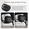 image:imageCoverado Seat Cushion and Lumbar Support Pillow for Driving Seat Neck Headrest Pillow with Adjustable Strap Soft and Breathable PU Leather High Density Memory Foam for Neck amp Lower Back Pain ReliefBlack