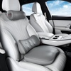 image:imageCoverado Seat Cushion and Lumbar Support Pillow for Driving Seat Neck Headrest Pillow with Adjustable Strap Soft and Breathable PU Leather High Density Memory Foam for Neck amp Lower Back Pain ReliefGraya