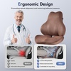 image:imageCoverado Seat Cushion and Lumbar Support Pillow for Driving Seat Neck Headrest Pillow with Adjustable Strap Soft and Breathable PU Leather High Density Memory Foam for Neck amp Lower Back Pain ReliefCoffee