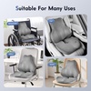 image:imageCoverado Seat Cushion and Lumbar Support Pillow for Driving Seat Neck Headrest Pillow with Adjustable Strap Soft and Breathable PU Leather High Density Memory Foam for Neck amp Lower Back Pain ReliefGray