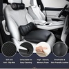 image:imageCoverado Seat Cushion and Lumbar Support Pillow for Driving Seat Neck Headrest Pillow with Adjustable Strap Soft and Breathable PU Leather High Density Memory Foam for Neck amp Lower Back Pain ReliefBlacka