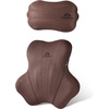 image:imageCoverado Seat Cushion and Lumbar Support Pillow for Driving Seat Neck Headrest Pillow with Adjustable Strap Soft and Breathable PU Leather High Density Memory Foam for Neck amp Lower Back Pain ReliefCoffee01