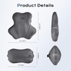 image:imageCoverado Seat Cushion and Lumbar Support Pillow for Driving Seat Neck Headrest Pillow with Adjustable Strap Soft and Breathable PU Leather High Density Memory Foam for Neck amp Lower Back Pain ReliefGray01