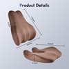 image:imageCoverado Seat Cushion and Lumbar Support Pillow for Driving Seat Neck Headrest Pillow with Adjustable Strap Soft and Breathable PU Leather High Density Memory Foam for Neck amp Lower Back Pain ReliefCoffee